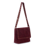 The Sak Marlow Flap Shoulder - Leather - Black Cherry Suede Belt