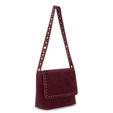 The Sak Marlow Flap Shoulder - Leather - Black Cherry Suede Belt