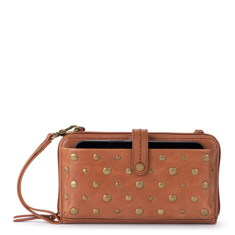 The Sak Iris Smartphone Wallet - Leather - Tobacco Gold Stud