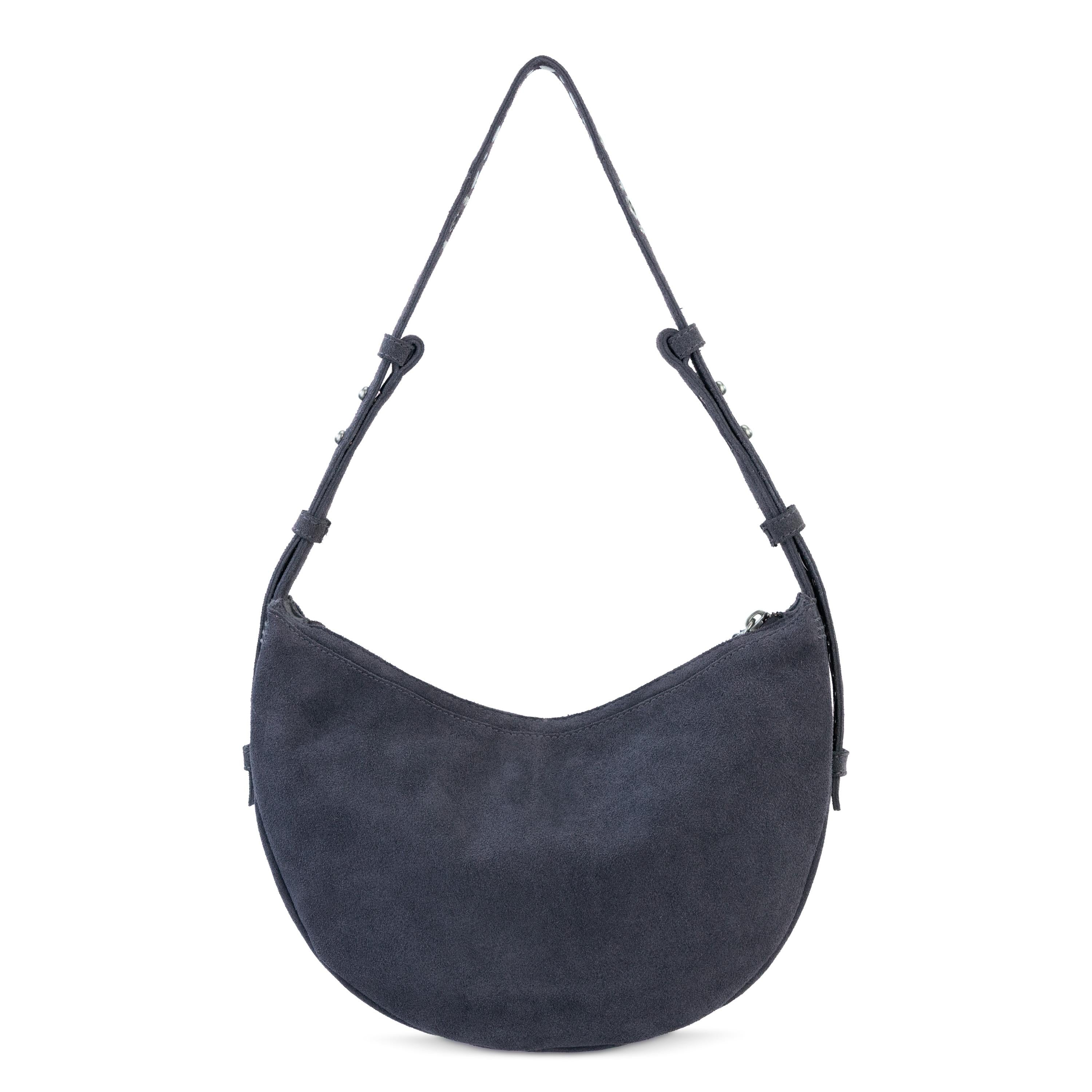 The Sak Tess Shoulder Bag - Leather - Storm Grey Suede Belt
