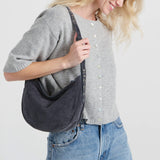 The Sak Tess Shoulder Bag - Leather - Storm Grey Suede Belt