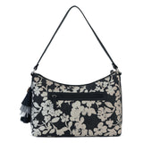 Sakroots Banyan Hobo - Canvas - Black and White Shadow Floral
