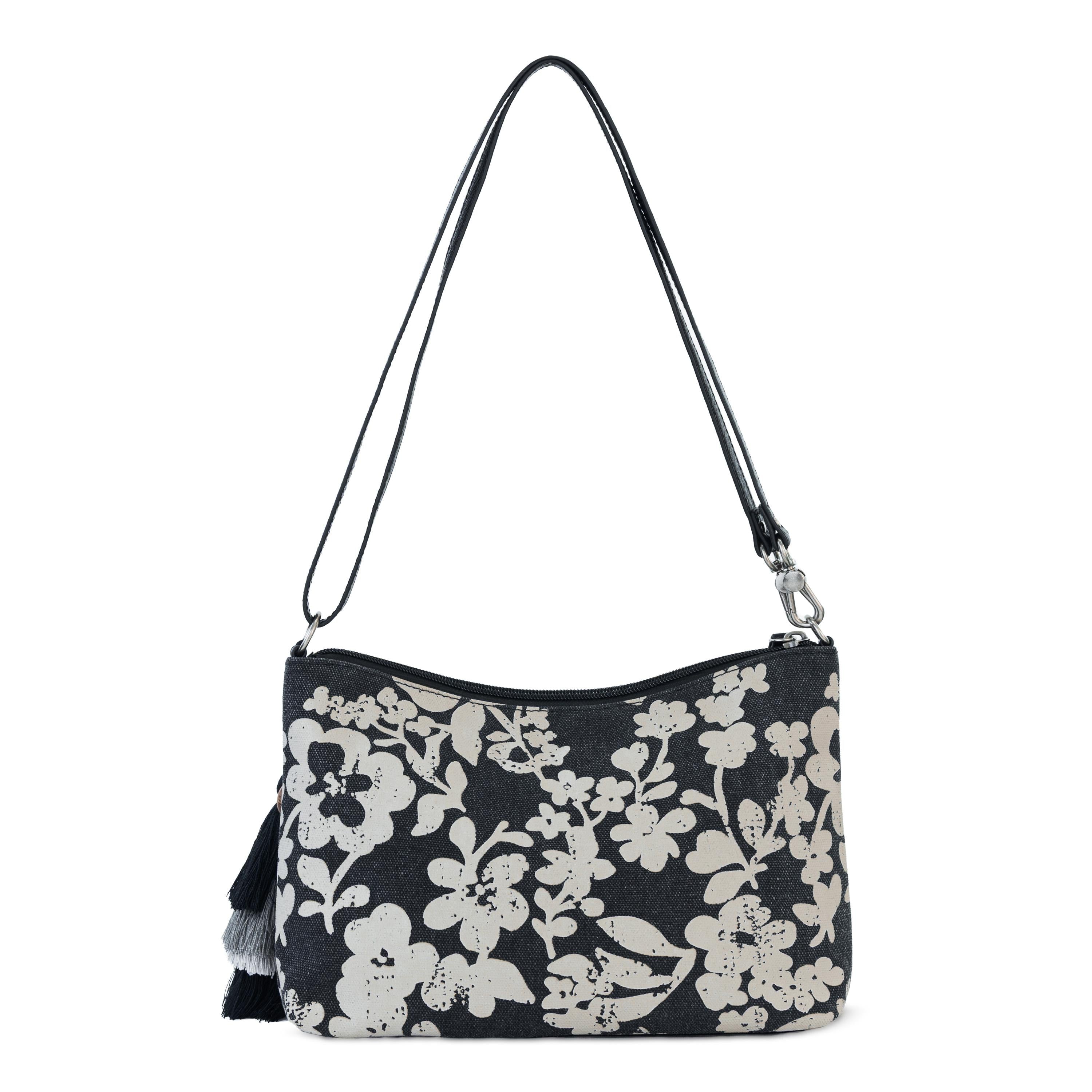 Sakroots Lumi Crossbody - Canvas - Black and White Shadow Floral