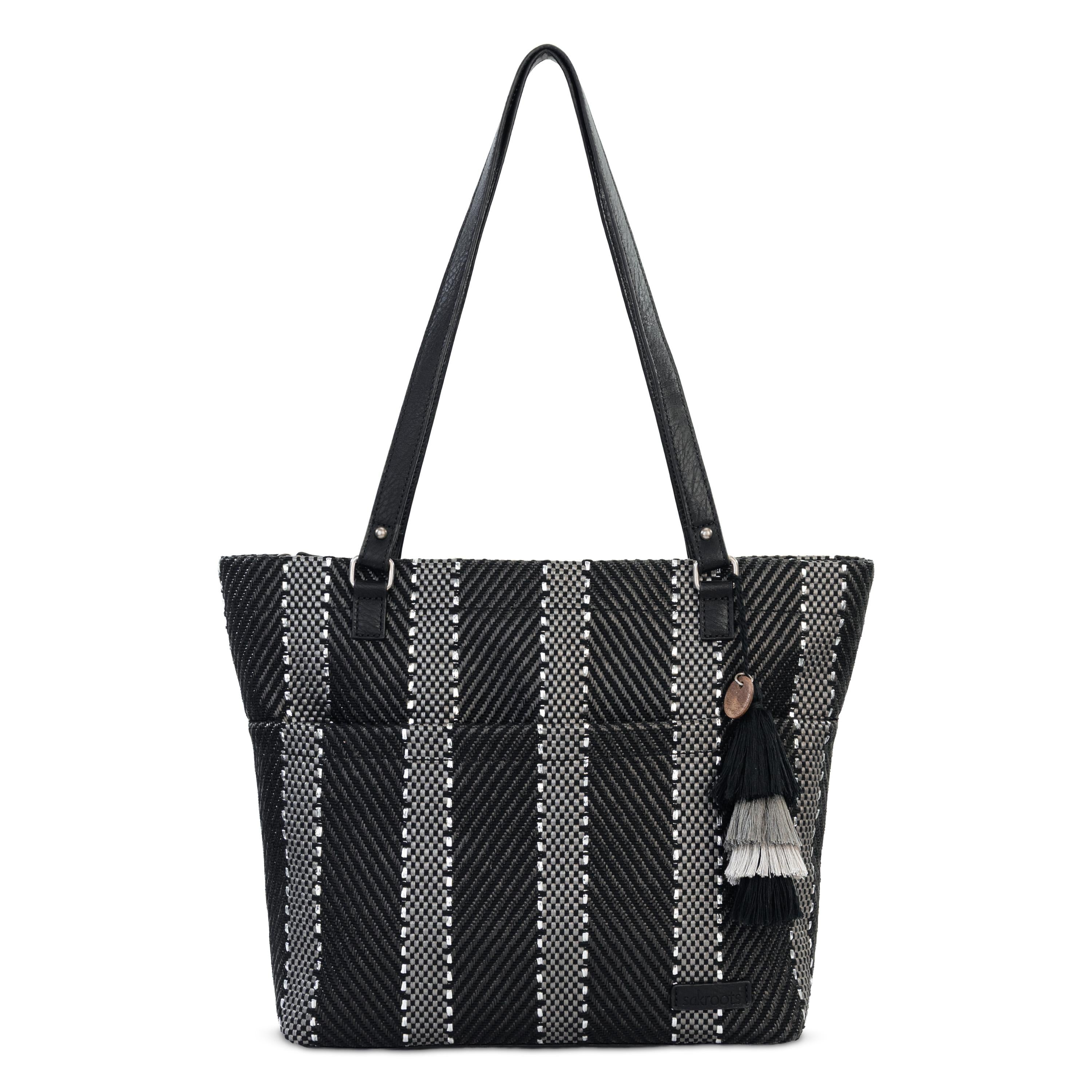 Sakroots Banyan Shoulder Tote - Straw - Black Metallic Woven