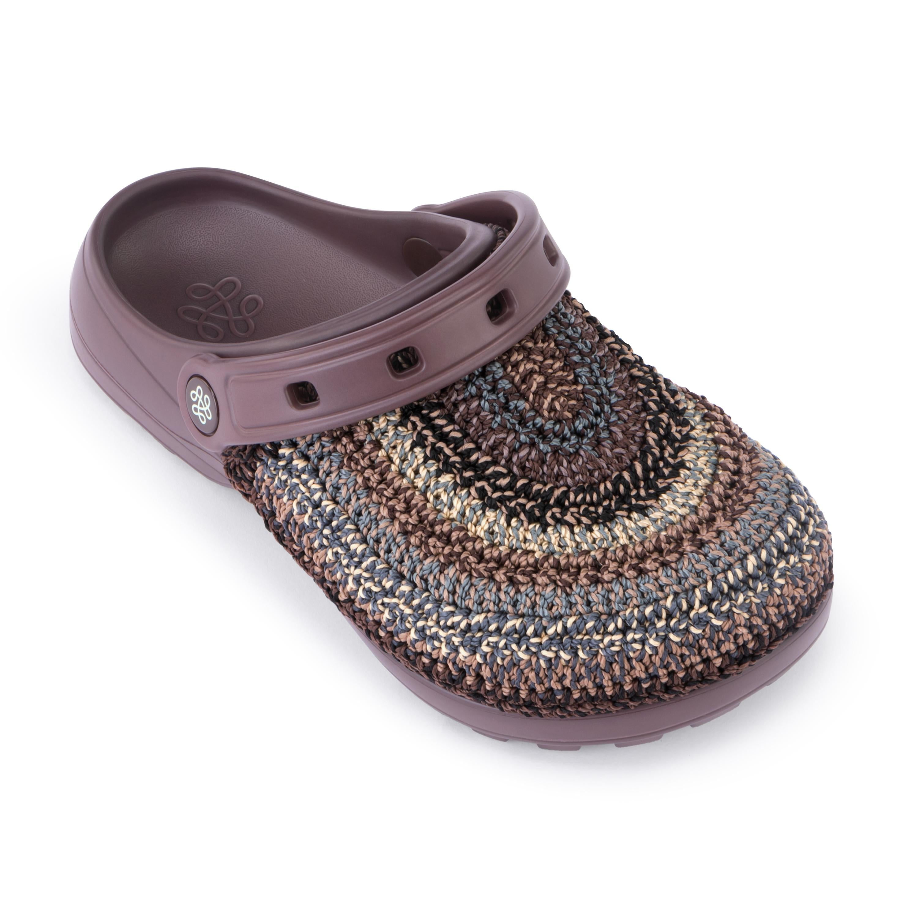 The Sak Bolo Clog - Hand Crochet - Aspen Stripe