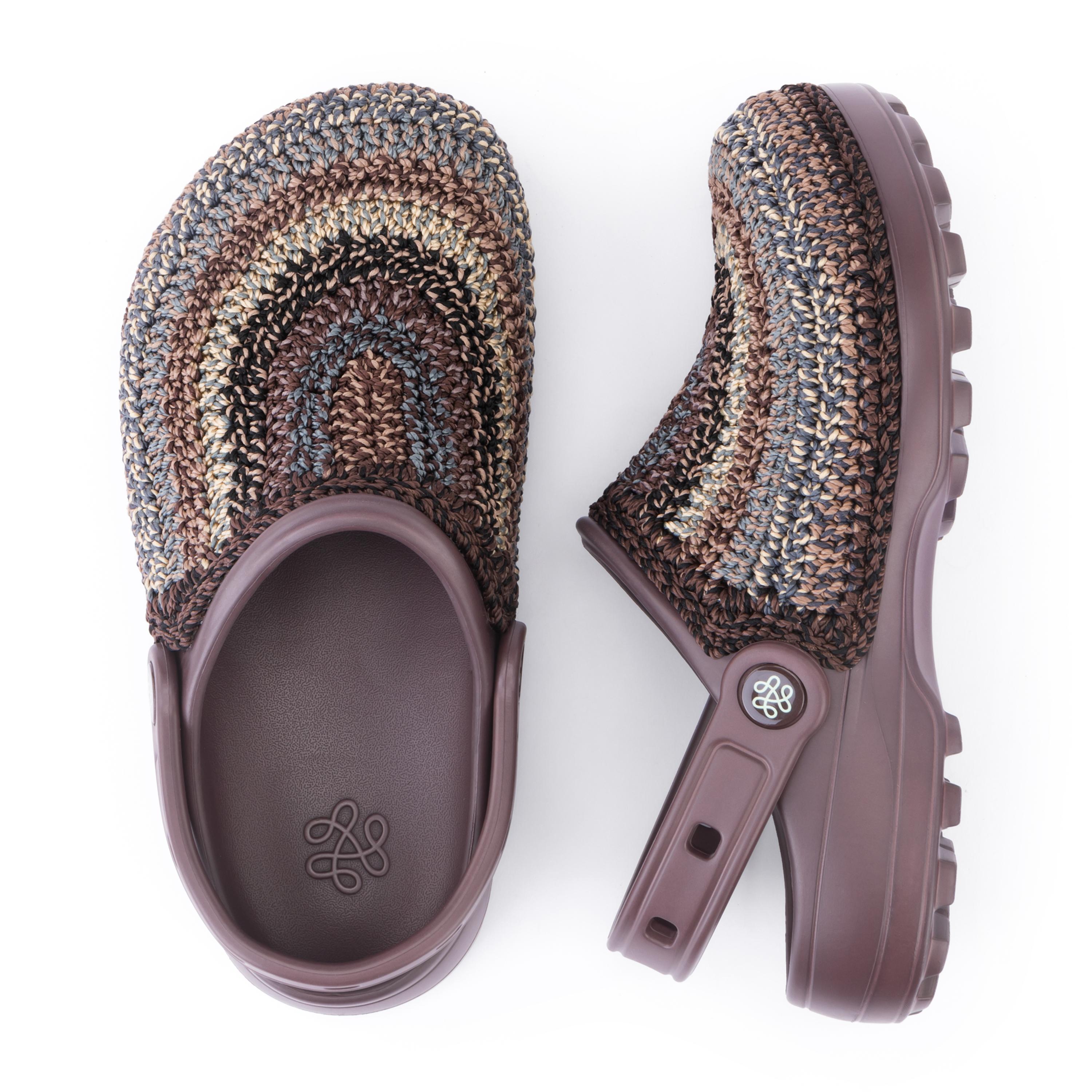 The Sak Bolo Clog - Hand Crochet - Aspen Stripe