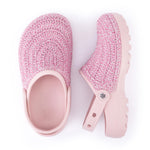 The Sak Bolo Clog - Hand Crochet - Pink Static