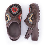 The Sak Bolo Clog - Hand Crochet - Walnut Patch