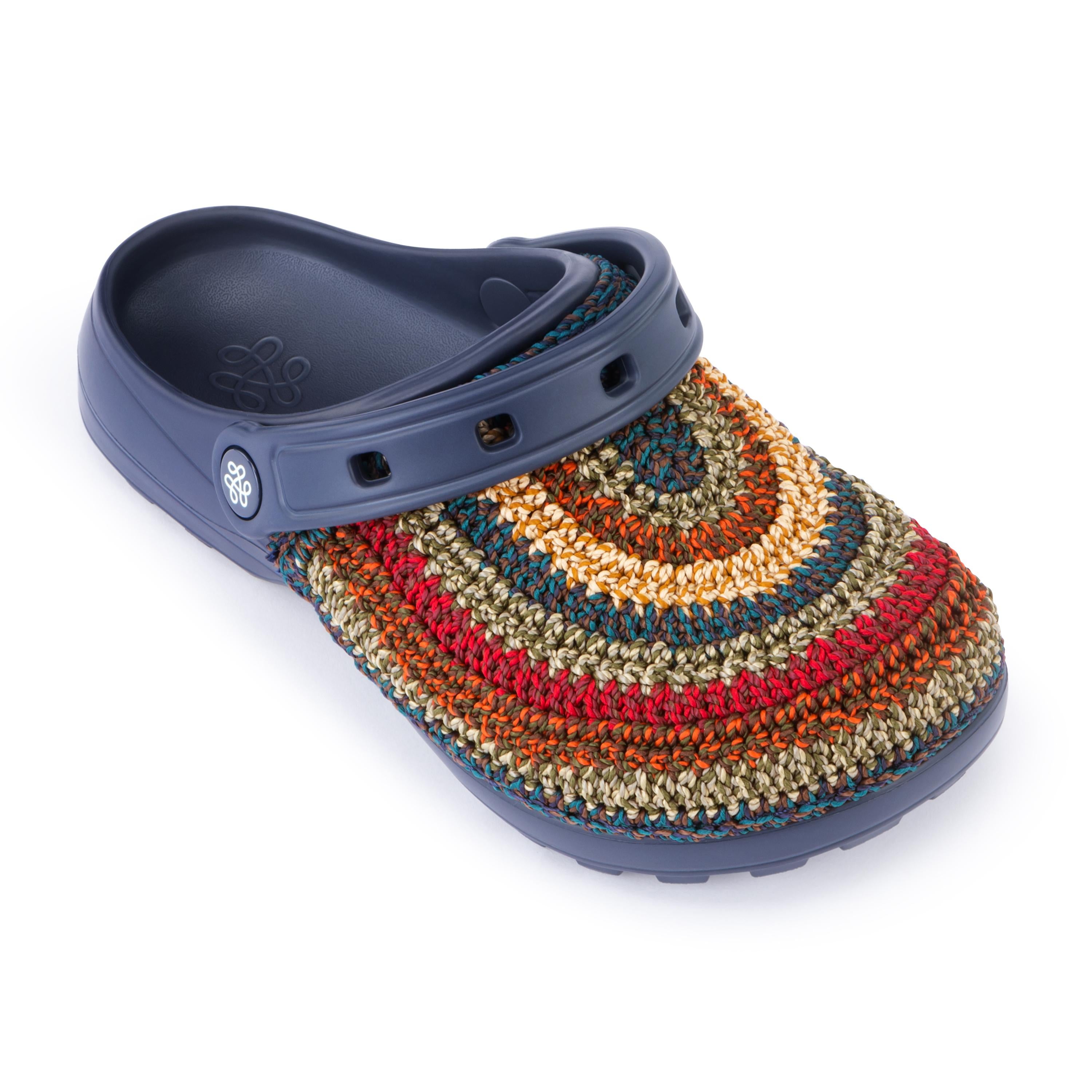The Sak Bolo Clog - Hand Crochet - Woodland Stripe