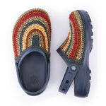 The Sak Bolo Clog - Hand Crochet - Woodland Stripe