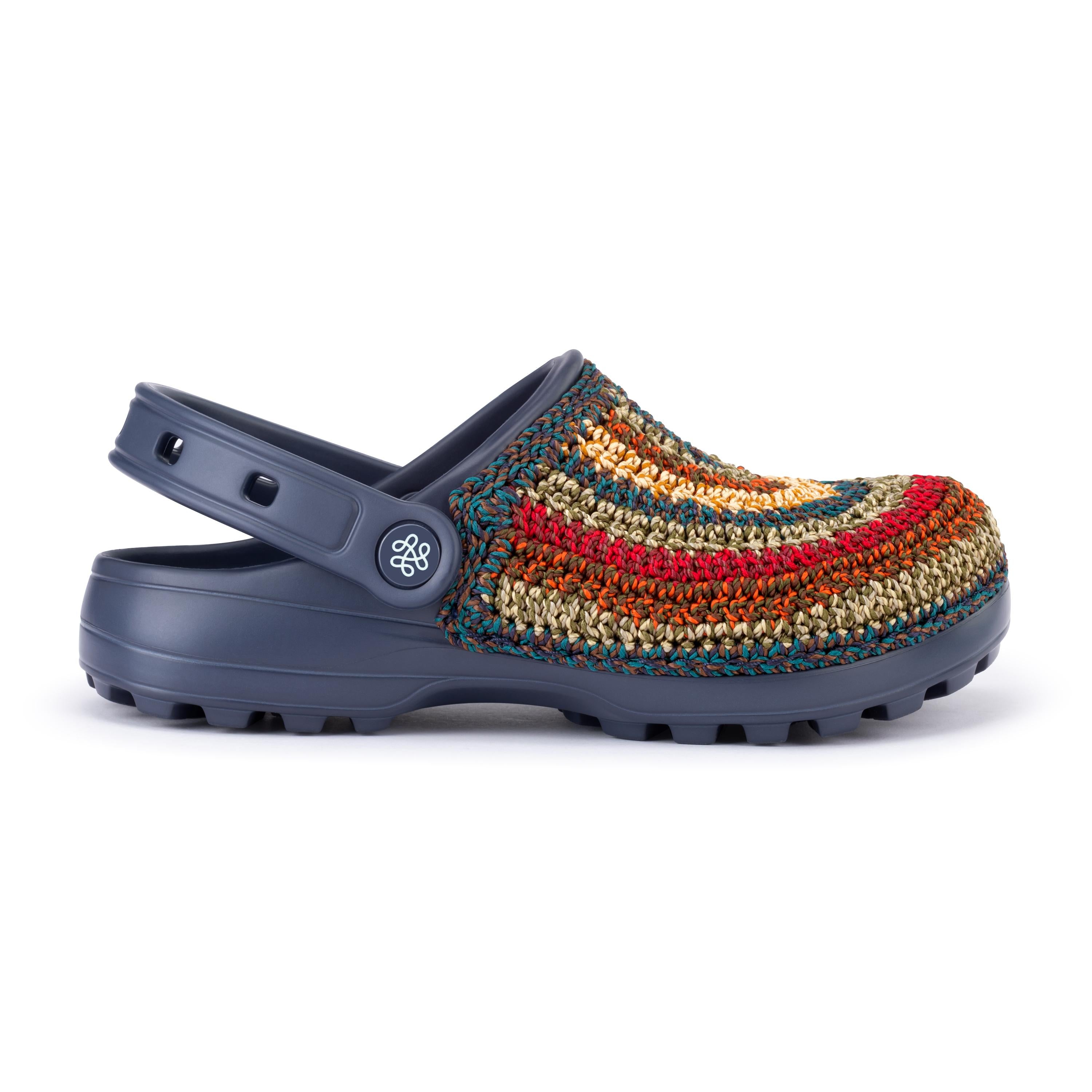 The Sak Bolo Clog - Hand Crochet - Woodland Stripe
