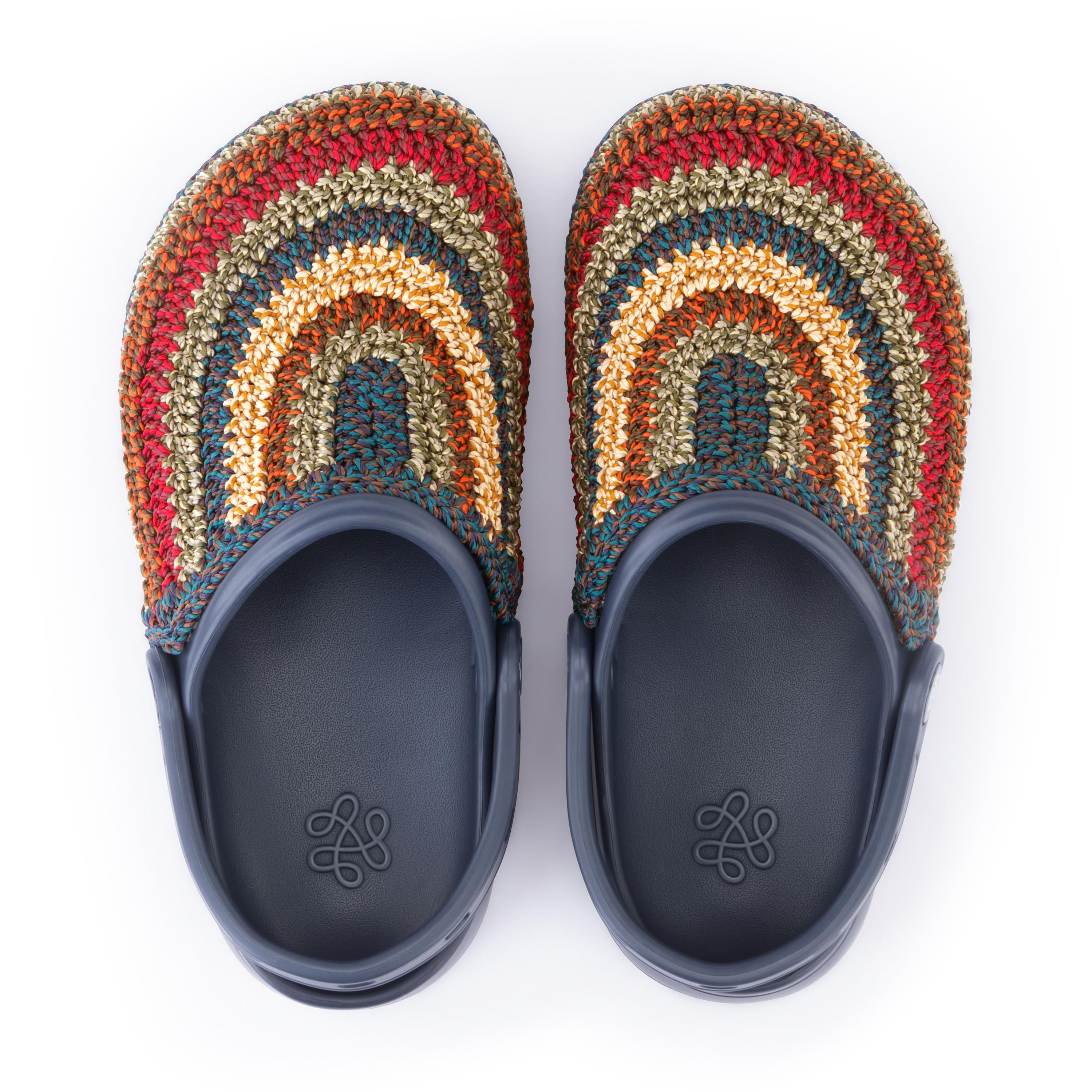 The Sak Bolo Clog - Hand Crochet - Woodland Stripe