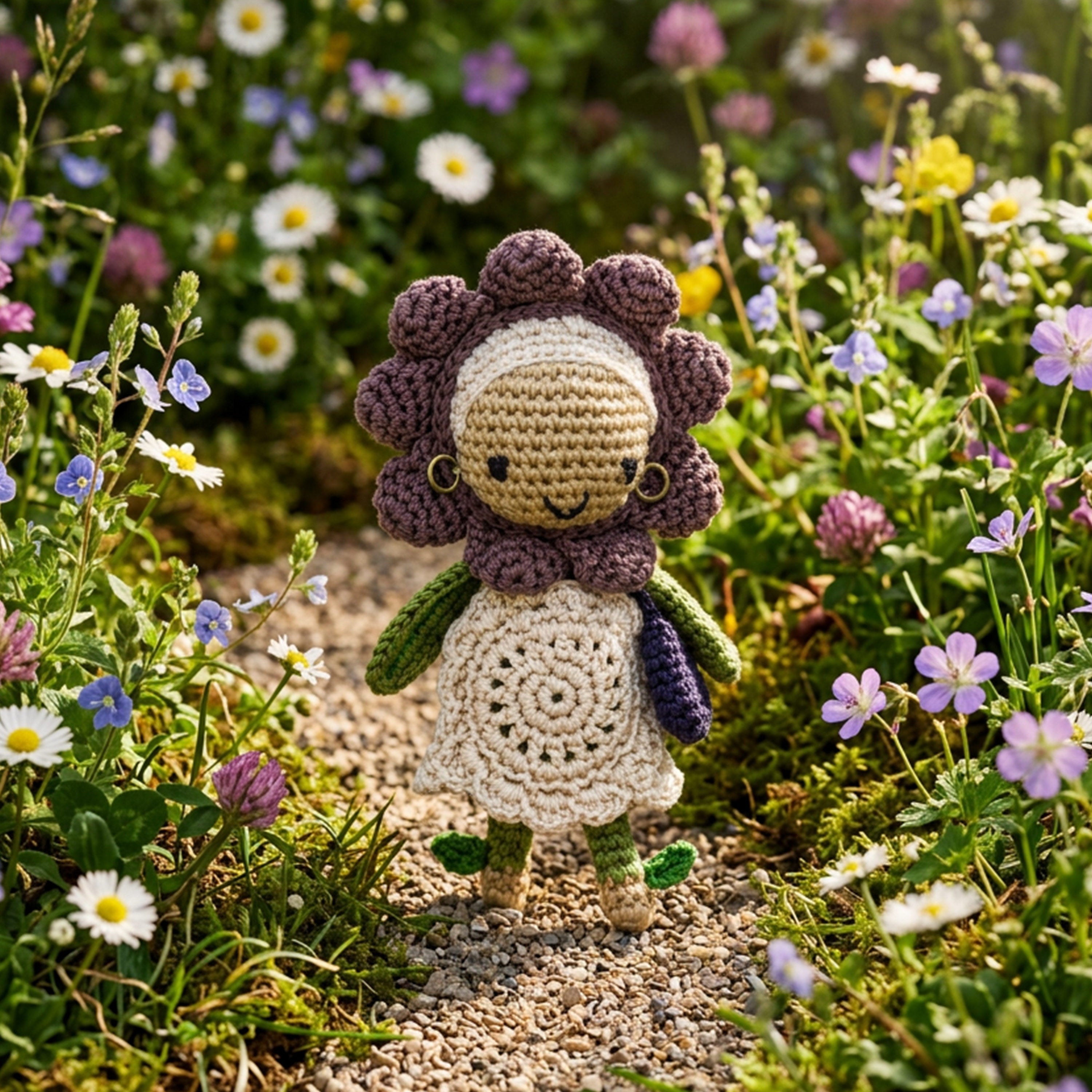 The Sak Sunbudz Sunflower Dangle - Hand Crochet - Estee