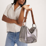 The Sak Los Feliz Hobo - Leather - Dark Silver