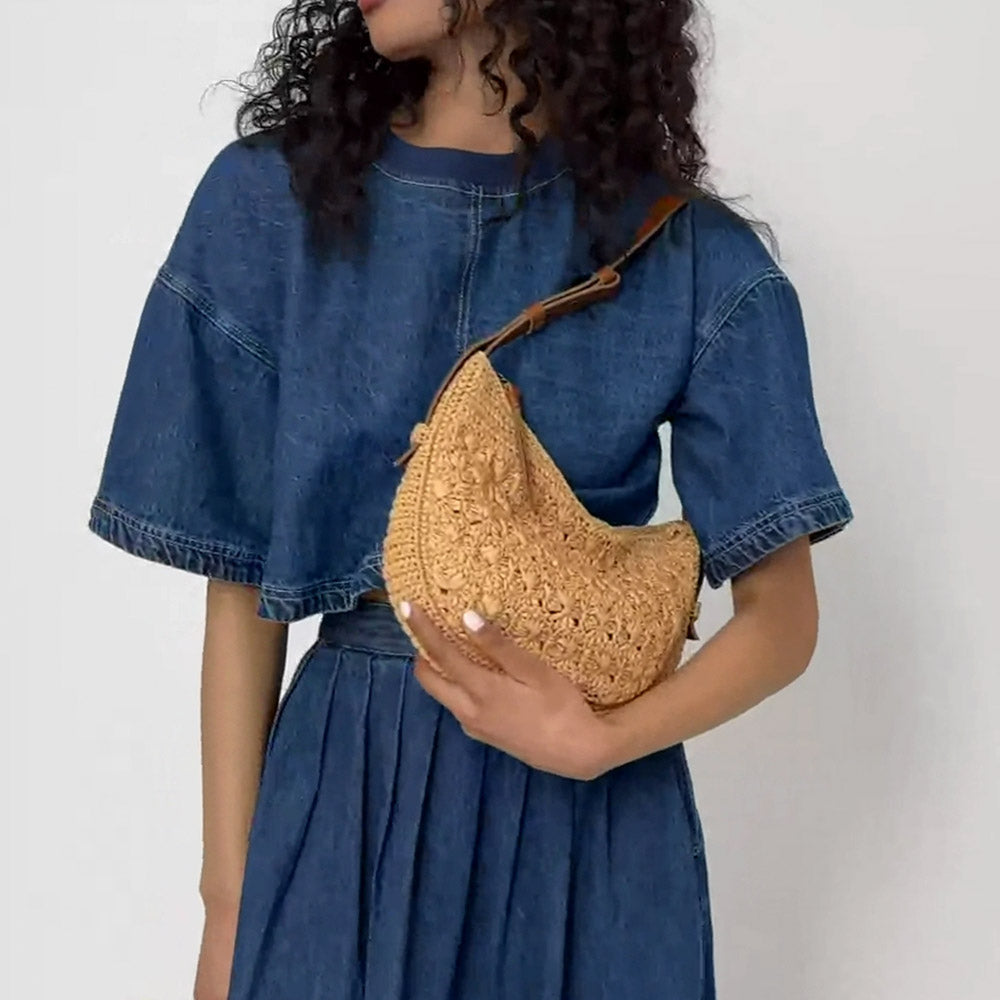 The Sak Tess Shoulder Bag - Straw - Natural Primrose