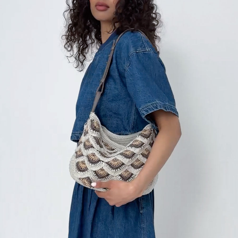 The Sak Los Feliz Hobo - Hand Crochet - Natural Mermaid