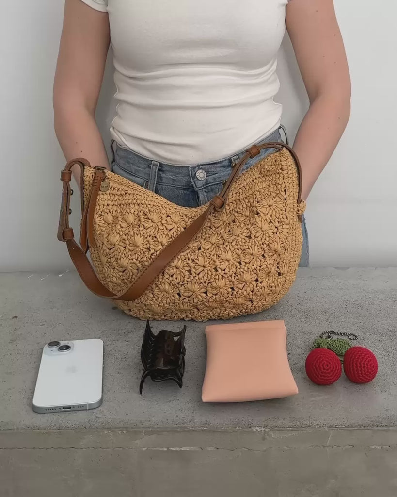 The Sak Tess Shoulder Bag - Straw - Natural Primrose