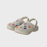 The Sak Bolo Eva Clog - Hand Crochet - Natural Multi Flowers